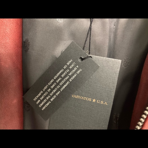 John Varvatos REYES SHEEPSKIN SLIM FIT RACER JACKET IN OXBLOOD. Medium. BNWT - Picture 7 of 14